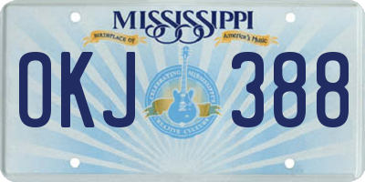MS license plate OKJ388