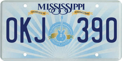 MS license plate OKJ390