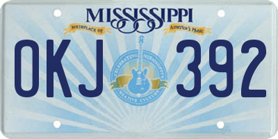 MS license plate OKJ392