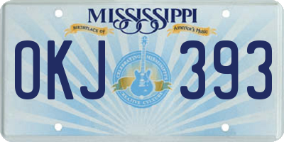 MS license plate OKJ393