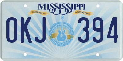 MS license plate OKJ394