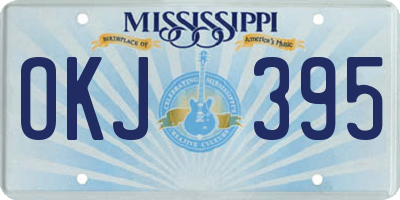 MS license plate OKJ395