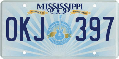 MS license plate OKJ397