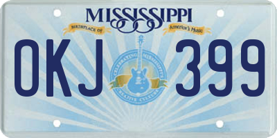 MS license plate OKJ399