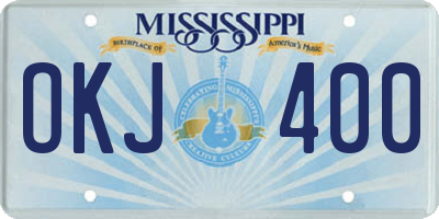 MS license plate OKJ400