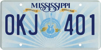 MS license plate OKJ401