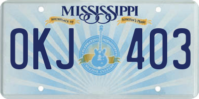 MS license plate OKJ403