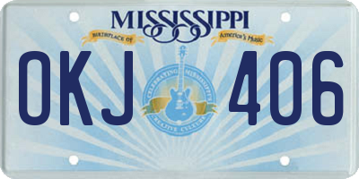 MS license plate OKJ406