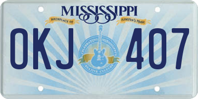 MS license plate OKJ407