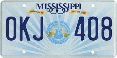 MS license plate OKJ408