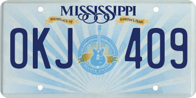 MS license plate OKJ409