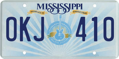 MS license plate OKJ410