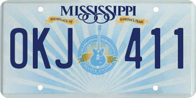 MS license plate OKJ411