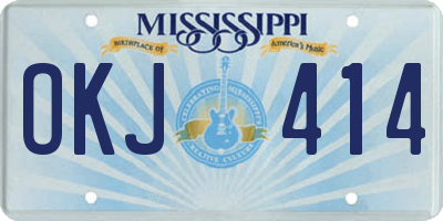 MS license plate OKJ414