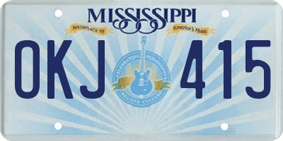 MS license plate OKJ415