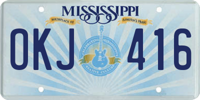 MS license plate OKJ416