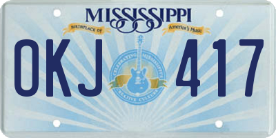 MS license plate OKJ417