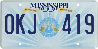 MS license plate OKJ419