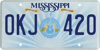 MS license plate OKJ420