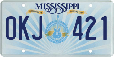 MS license plate OKJ421