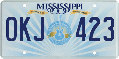 MS license plate OKJ423