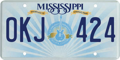 MS license plate OKJ424