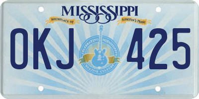 MS license plate OKJ425