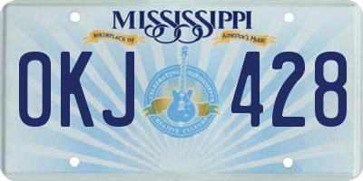 MS license plate OKJ428