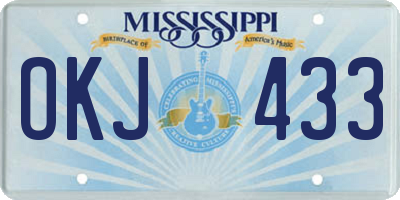 MS license plate OKJ433