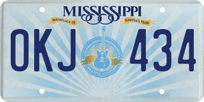 MS license plate OKJ434