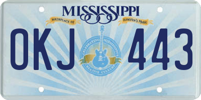 MS license plate OKJ443