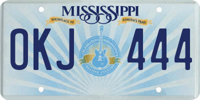 MS license plate OKJ444