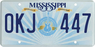 MS license plate OKJ447