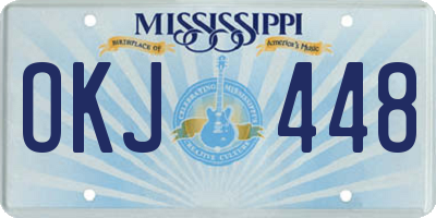 MS license plate OKJ448