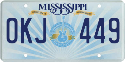 MS license plate OKJ449
