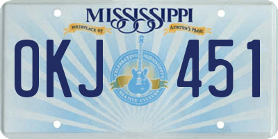 MS license plate OKJ451