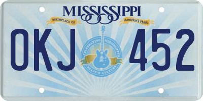 MS license plate OKJ452