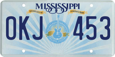 MS license plate OKJ453