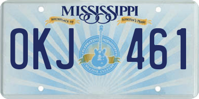 MS license plate OKJ461