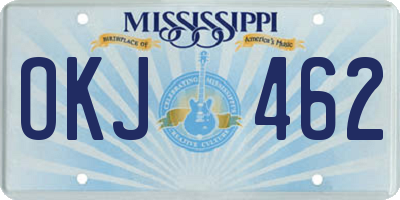 MS license plate OKJ462