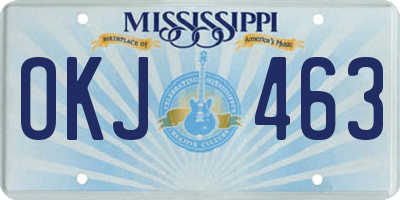 MS license plate OKJ463