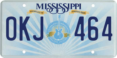 MS license plate OKJ464