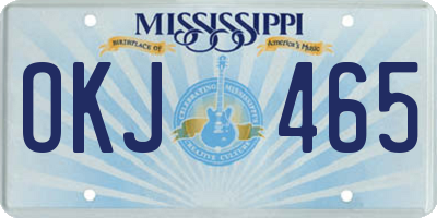MS license plate OKJ465