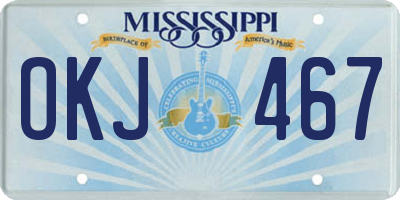 MS license plate OKJ467
