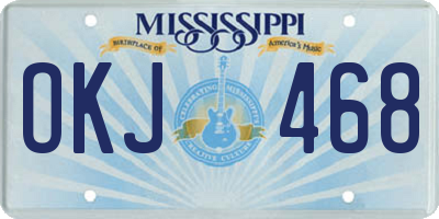 MS license plate OKJ468