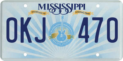 MS license plate OKJ470