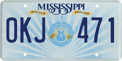MS license plate OKJ471