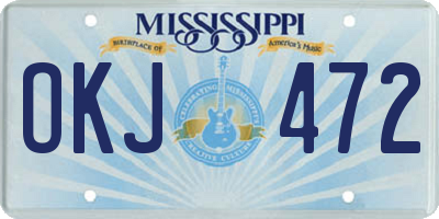 MS license plate OKJ472