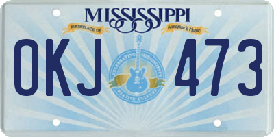 MS license plate OKJ473