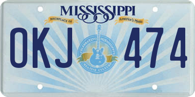 MS license plate OKJ474